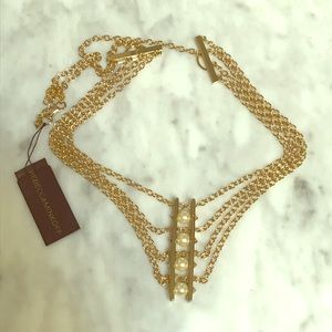 💎 NWT Rebecca Minkoff Gold Necklace with Pearls
